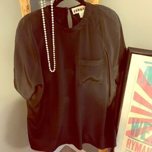 1980s Vintage Jordan Black Blouse – Women’s Size 18 (Runs Small)